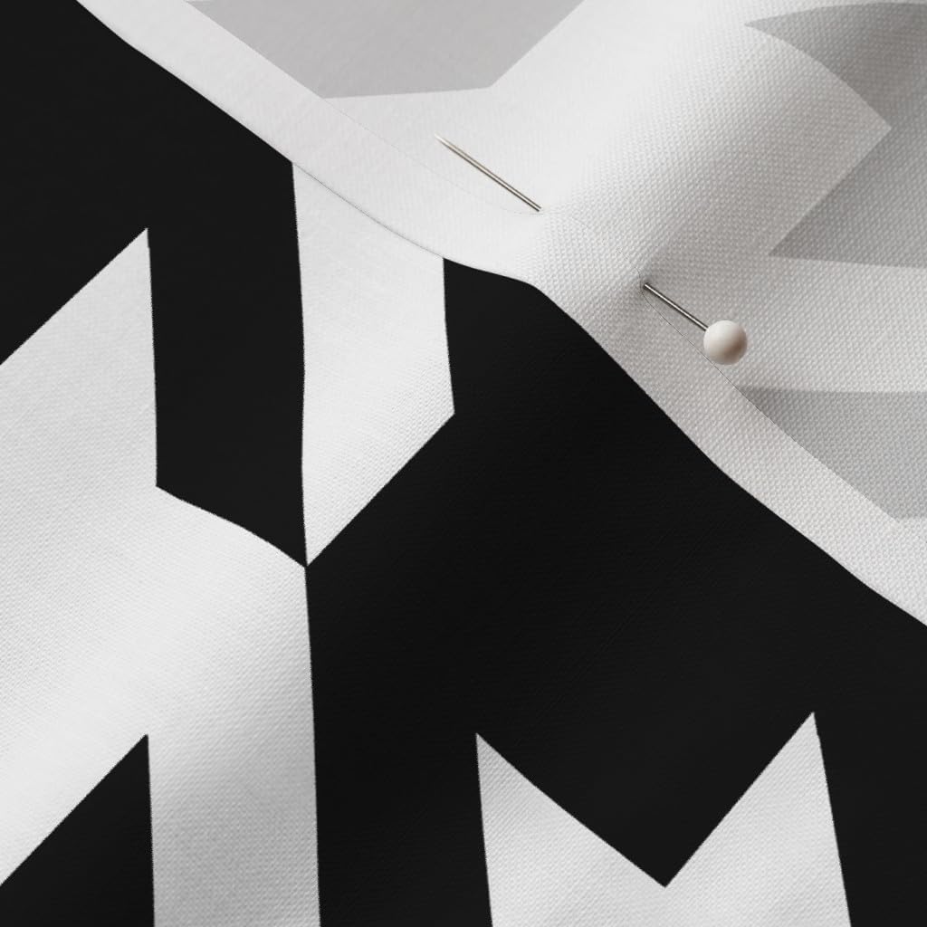 Spoonflower Fabric - Houndstooth Check Black White Medium Pattern Geometric Checkered Printed on Petal Signature Cotton Fabric Fat Quarter - Sewing Quilting Apparel Crafts Decor