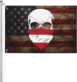 Skull Skeleton Bone Austria Flag Triple Layer 2x3ft Double-Sided Flag Vibrant Colors With Metal Grommets3