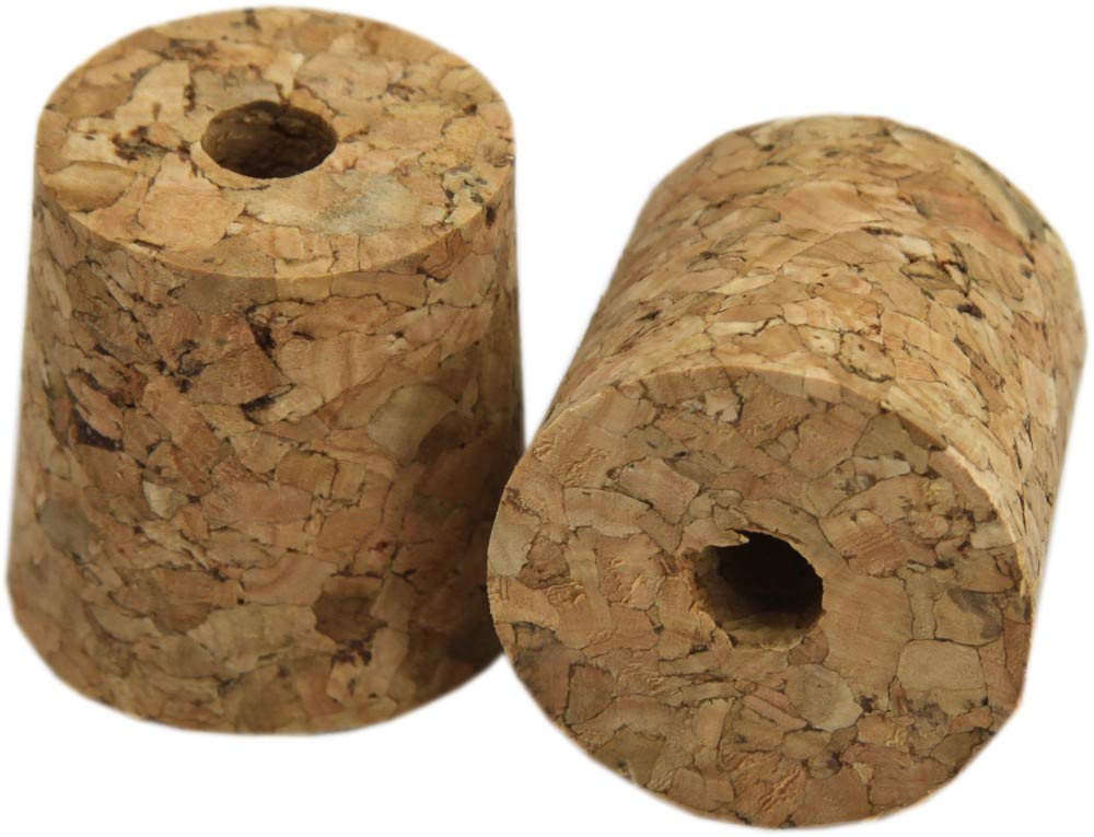 Set of 3 Bored Cork Bungs for Bubbler Airlocks - 31mm / 27mm
