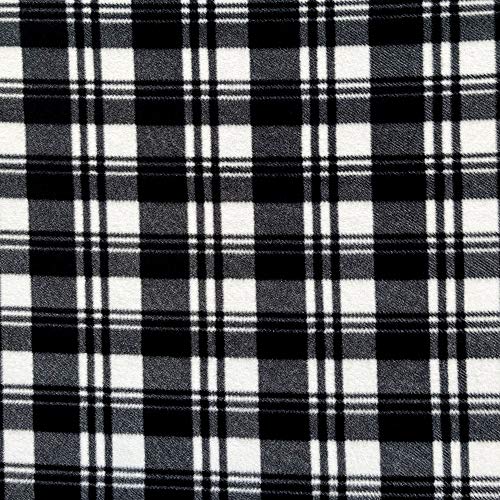 Barcelonetta | Fleece Fabric | 2 Yards | 72"X60" Inch | Polar Fleece | Soft, Anti-Pill | Throw, Blanket, Poncho, Pillow Cover, PJ Pants, Booties, Eye Mask (Black Plaid, 2 Yards)