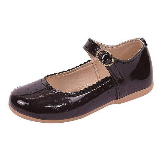 Sapatilha Boneca Infantil Menina Fivela Preto Verniz