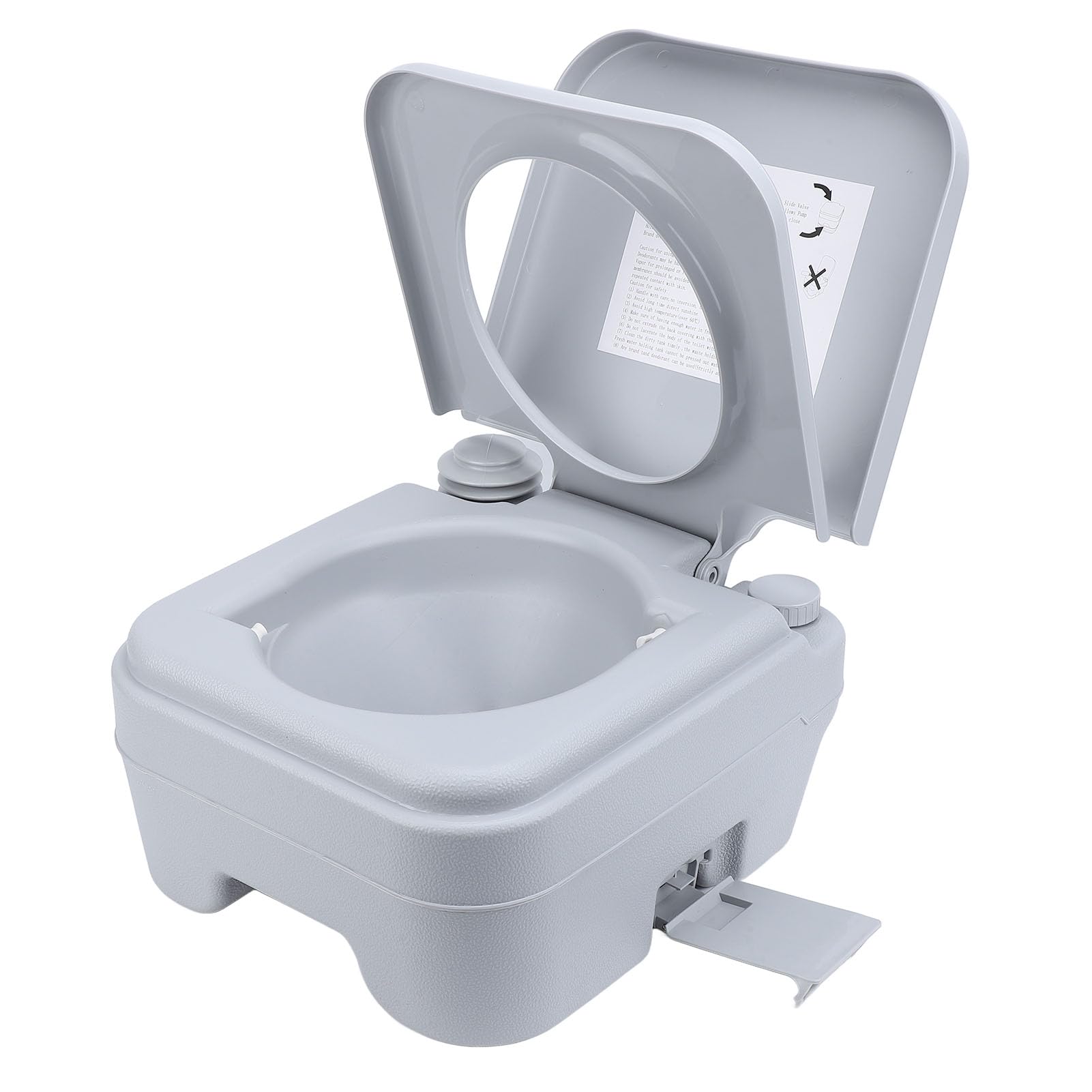 Inodoro Portátil para Acampar, Resistente, Fácil Descarga para Viajes en Vehículos Recreativos, ABS Gris, 20 L, 440 Lb, Inodoro para Interiores y Exteriores (Doble salida)