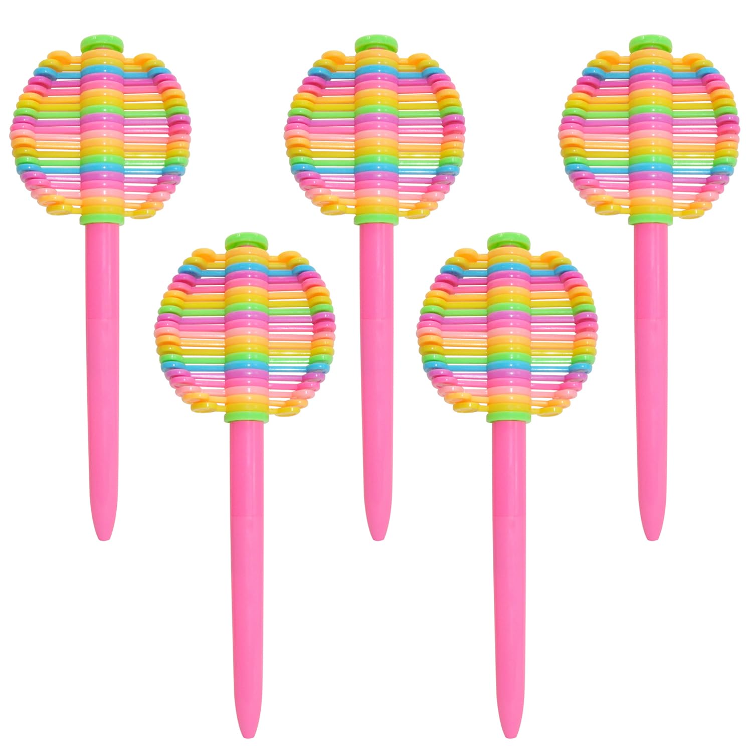 5 Fidget Ballpoint Pens, Multicolored, for Writing & Stress Relief, Great for Office or Kids' Gifts