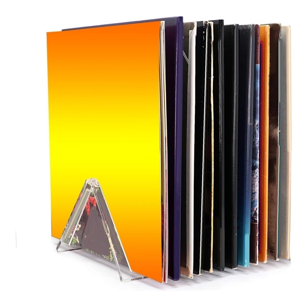 Trójkątny stojak na płyty winylowe C, akrylowa półka ekspozycyjna, uchwyt na biurko, mieści do 12 albumów LP, Slish Sto Solut dla miłośników muzyki