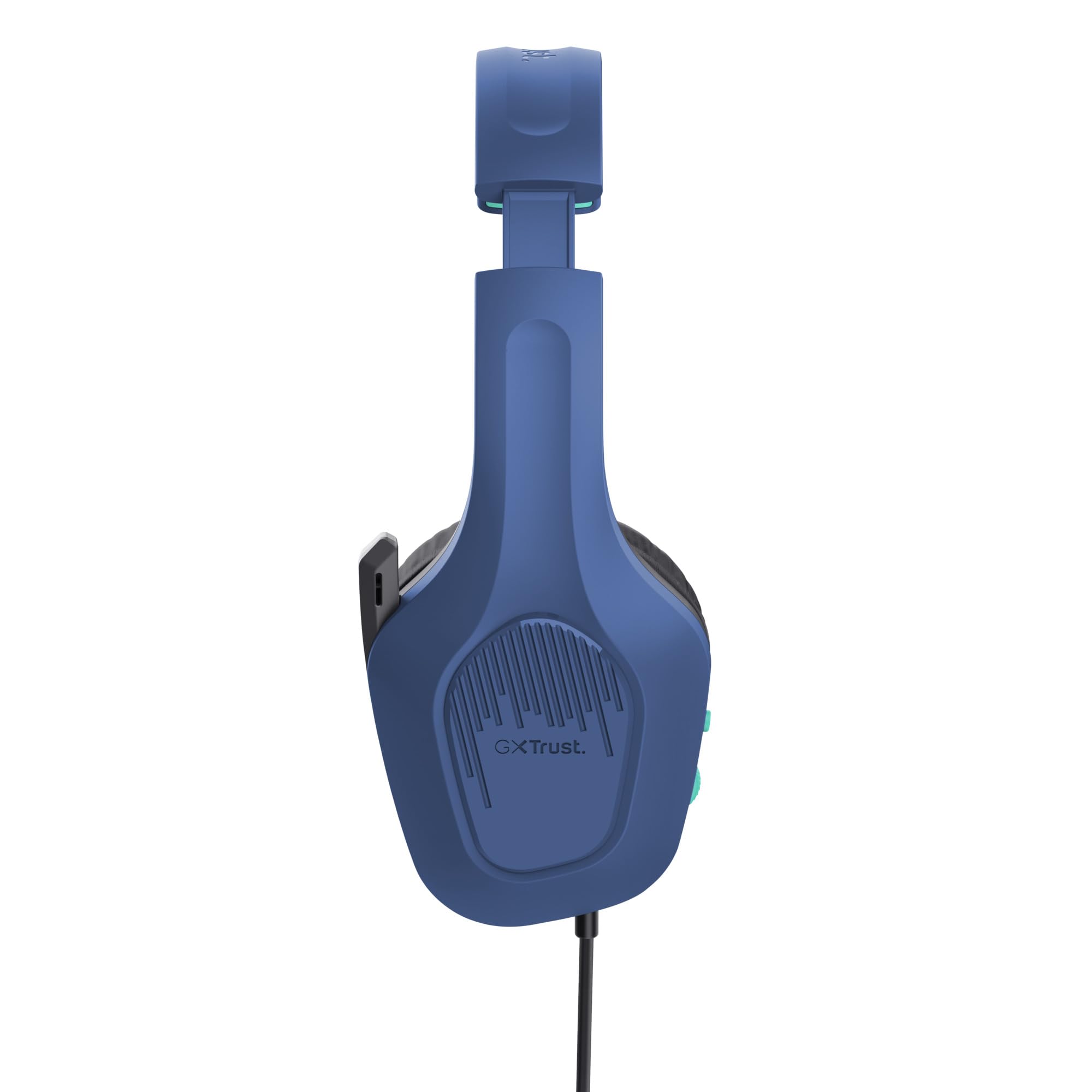 GXTrust Rayne lekkie słuchawki gamingowe PC Xbox PS5 Switch, niebieskie | 3.5 mm, kabel 200 cm, przetworniki 50 mm, odchylany mikrofon, przewodowy zestaw słuchawkowy wokółuszny