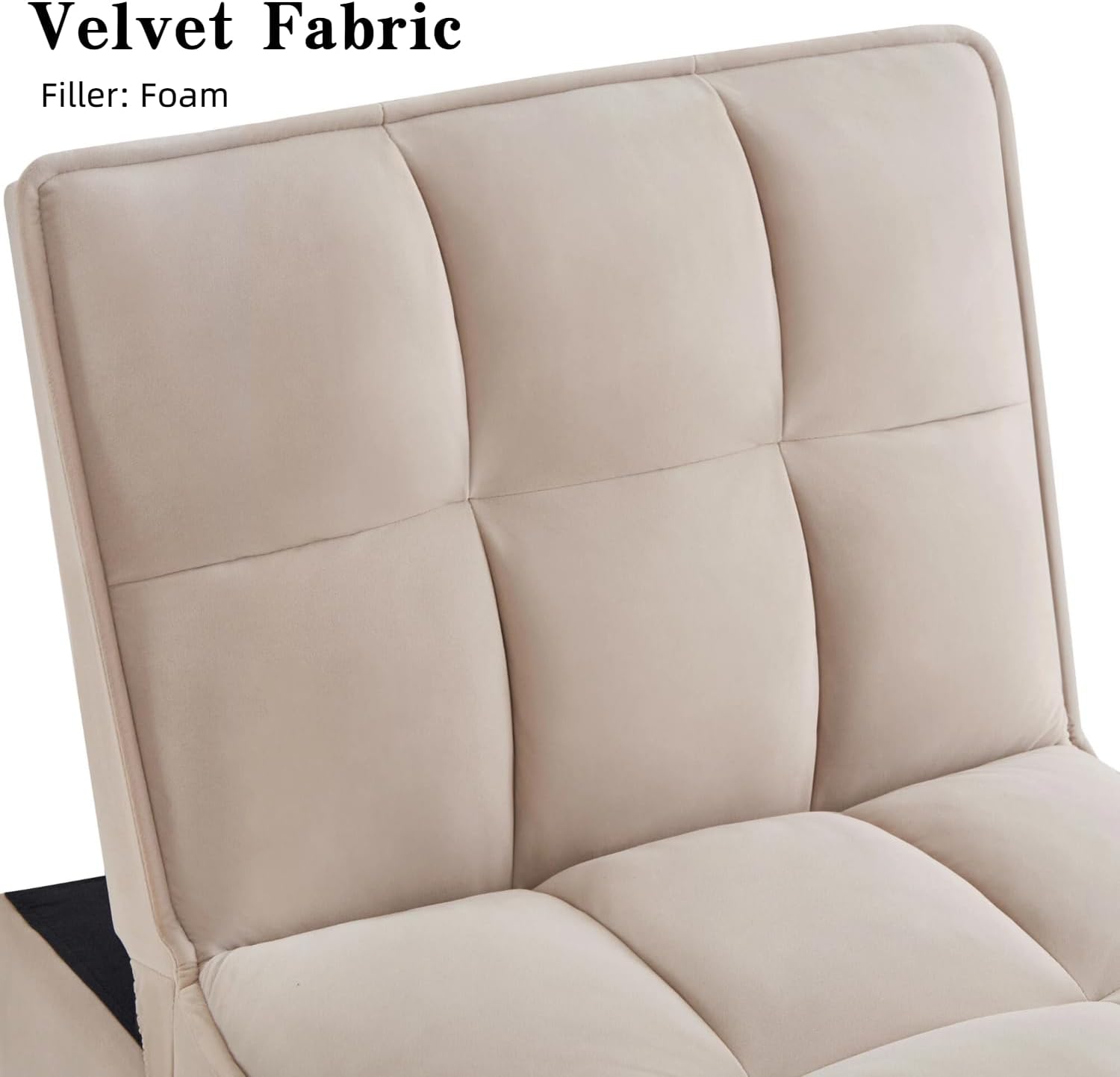 24.5" Wide Convertible Sleeper Chair with Pull Out Bed, 4-in-1 Chair Bed with Adjustable Backrest & Storage Pockets, Armless Metal Frame |Space-Saving Couch for Living Room & Bedroom (Taupe)
