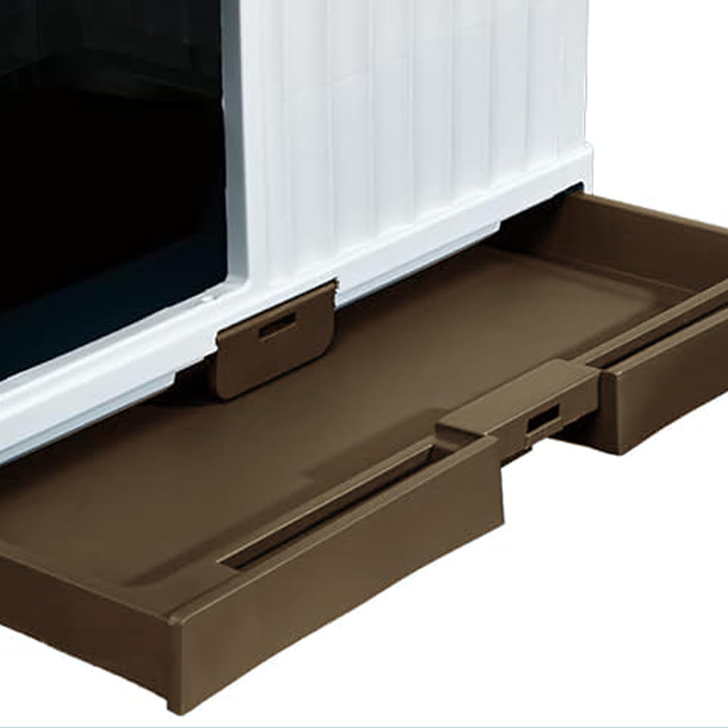 Aqpet Cuccia Casetta per Cani in Plastica per Esterno Interno Casa Giardino, con Pavimento Rialzato e tetto sollevabile, per Cani Taglia piccola/media 87 x 74 x 61 H, Marrone