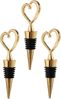 Luxshiny Creative Heart-shaped Wine Bottle Stoppers Bottle Cork Plugs for Wedding Party Sealing Wine Preservation and