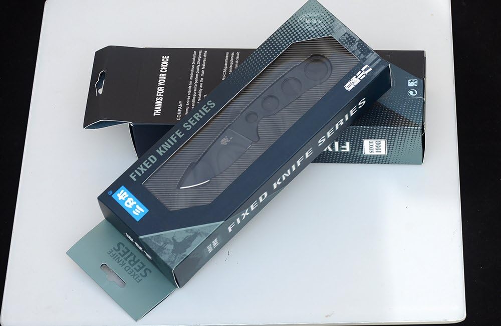 Sanrenmu Fixed Blade Knife 7130 Full Tang Compact Outdoor Knife with Sheath (Black)