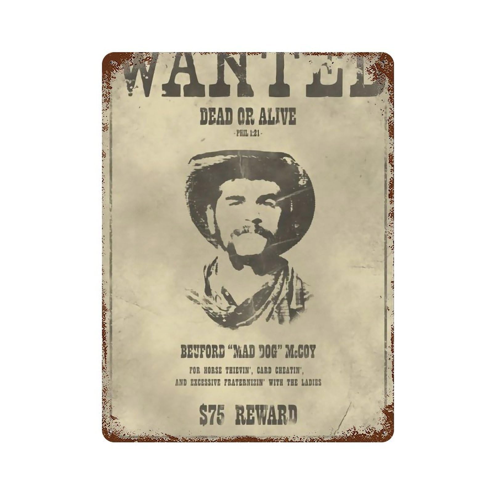 YHGERTKU Wanted Wall Art Retro Iron Vintage Metal Tin Sign Poster Modern Decor for Living Rooms Gift 40x30cm