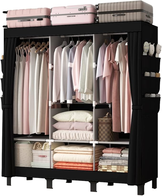 LOEFME Canvas Wardrobe 172 * 130 * 45cm, Wardrobes for Bedroom, New