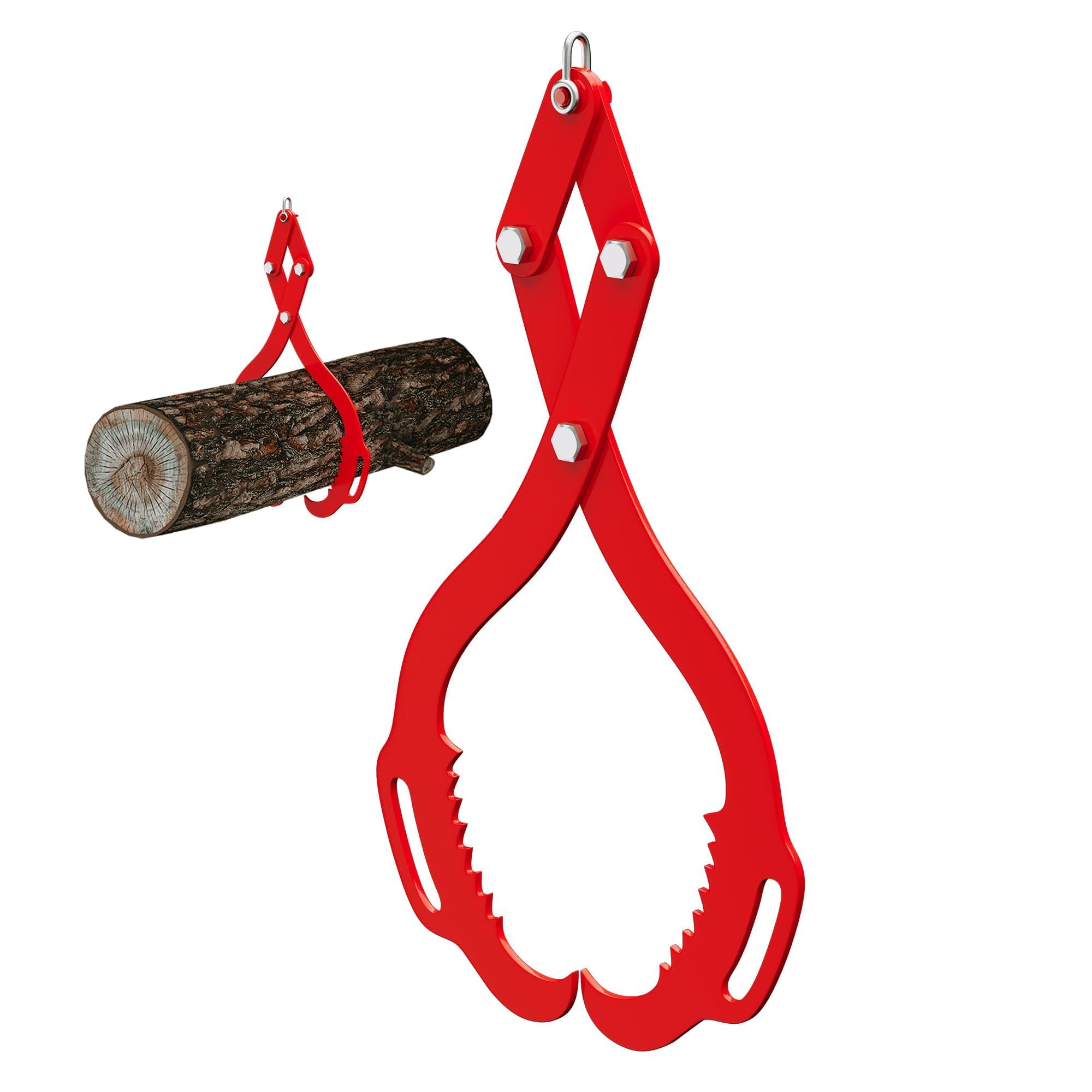 Pinza Sollevatronchi Forestale Professionale, Doppio Gancio Dentato in Acciaio Resistente, Portata 1000 kg, 32 Pollici | Accessorio Agricolo Robusto Per Trattori e Camion