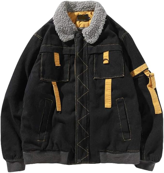 Amazon Ksila ジャケット メンズ 裏ボア ブルゾン 裏起毛 厚手 アウター ショート丈 あったか ボアジャケット 綿入れ 中綿ジャケット もこもこ ボア襟 アウター 秋 冬 コート ジャケット 通販