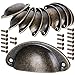 10 pcs Tiradores de Metal Vintage Bronce Manillas Manijas para Puertas de Muebles Antiguos Armarios Cajones de Habitación Cocina Baño con Tornillos