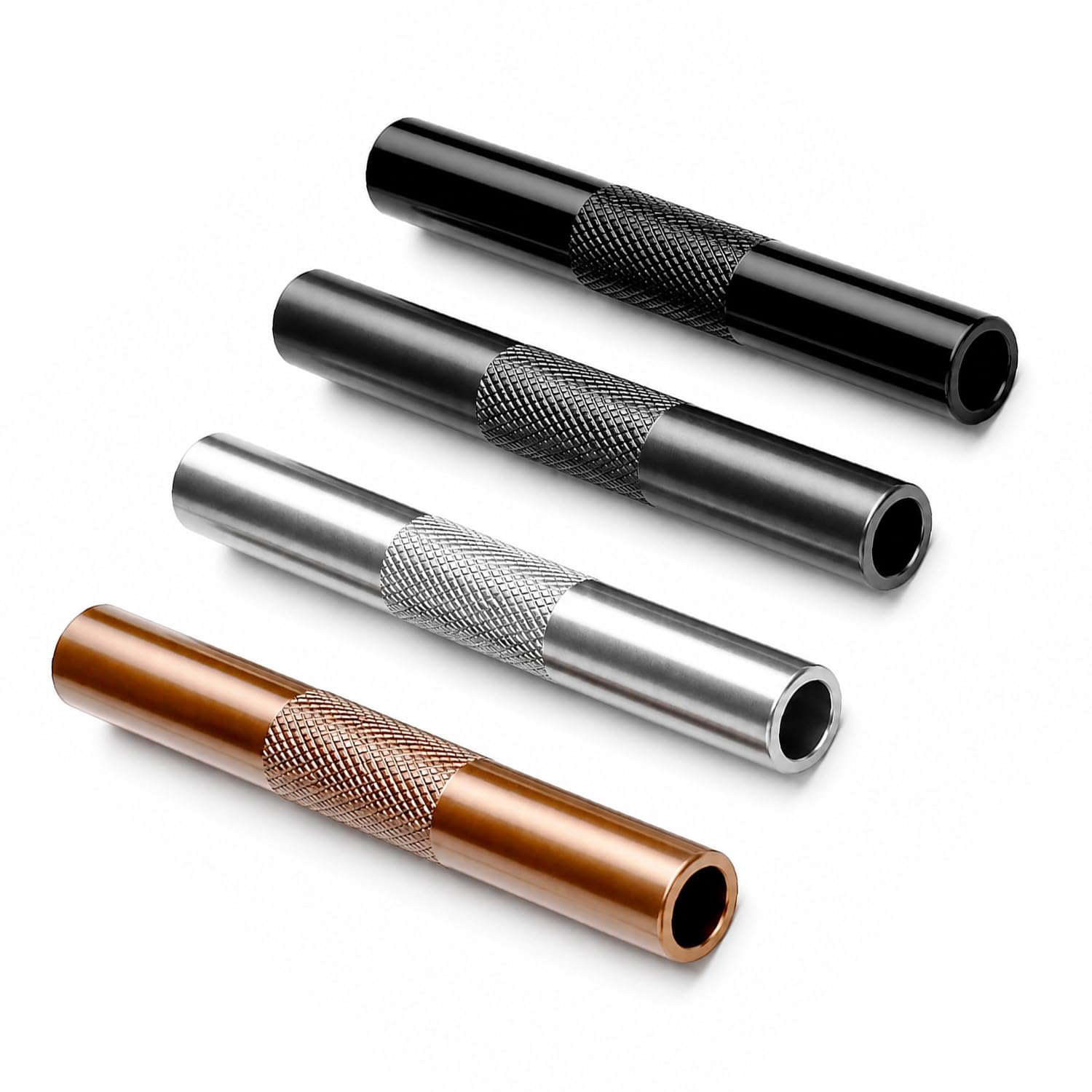 4 Pcs Reusable Metal Straws, Portable Short Metal Straws, Mini Drinking Straws Set, 9mm Diameter Metal Straws for Smoothies, Thick Drinks, Juice, Travel, Coffee, Cocktail (4 Colors)