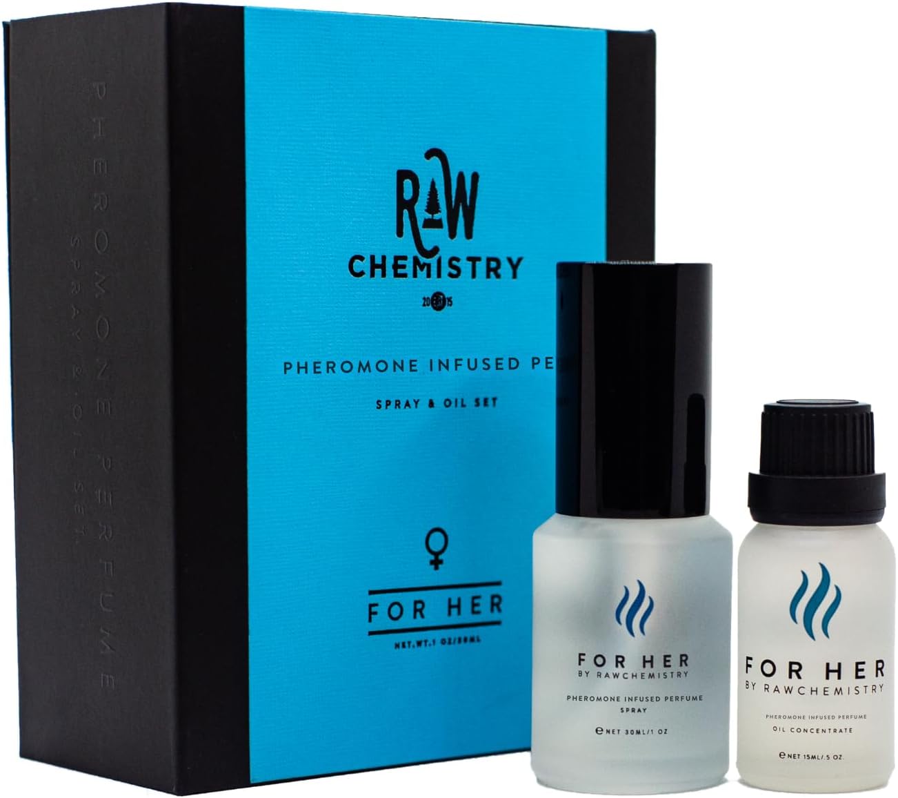 RawChemistry For Her A Pheromone Infused Perfume Gift Set - Elegance, Extra Strength Pheromone Infused Formula 1 Fl. Oz