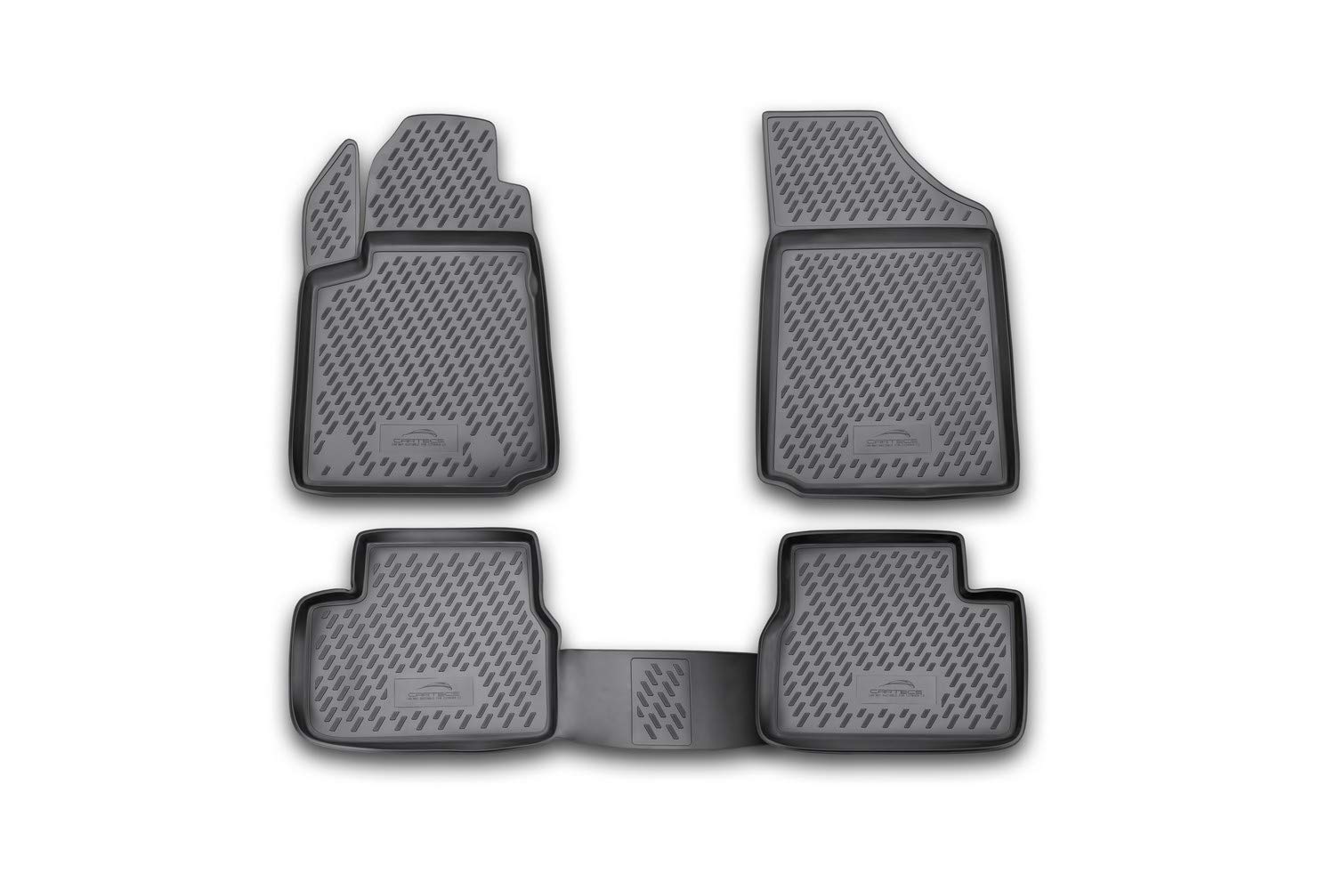 Tappetini In Gomma AutoStyle Per Citroen C3 2002-2010 – Set 4 Pezzi, Su Misura, Con Fissaggi, Bordo Rialzato