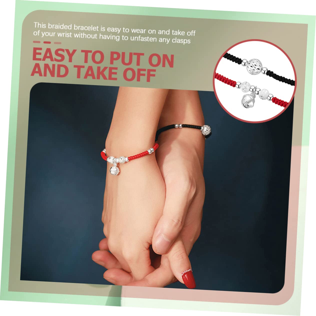 GALPADA 8piezas Pulsera Trenzada Campana Para Parejas y Diseño Boho Cuerda y Para Ocasiones Especiales