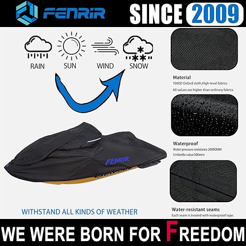 Miniatura 3 de FENRIR Funda Oxford 1000D para moto acuática, protección para todas las estaciones, resistente al agua, para RXP-X 300 (16-24) GTI90 (20-24) GTI130