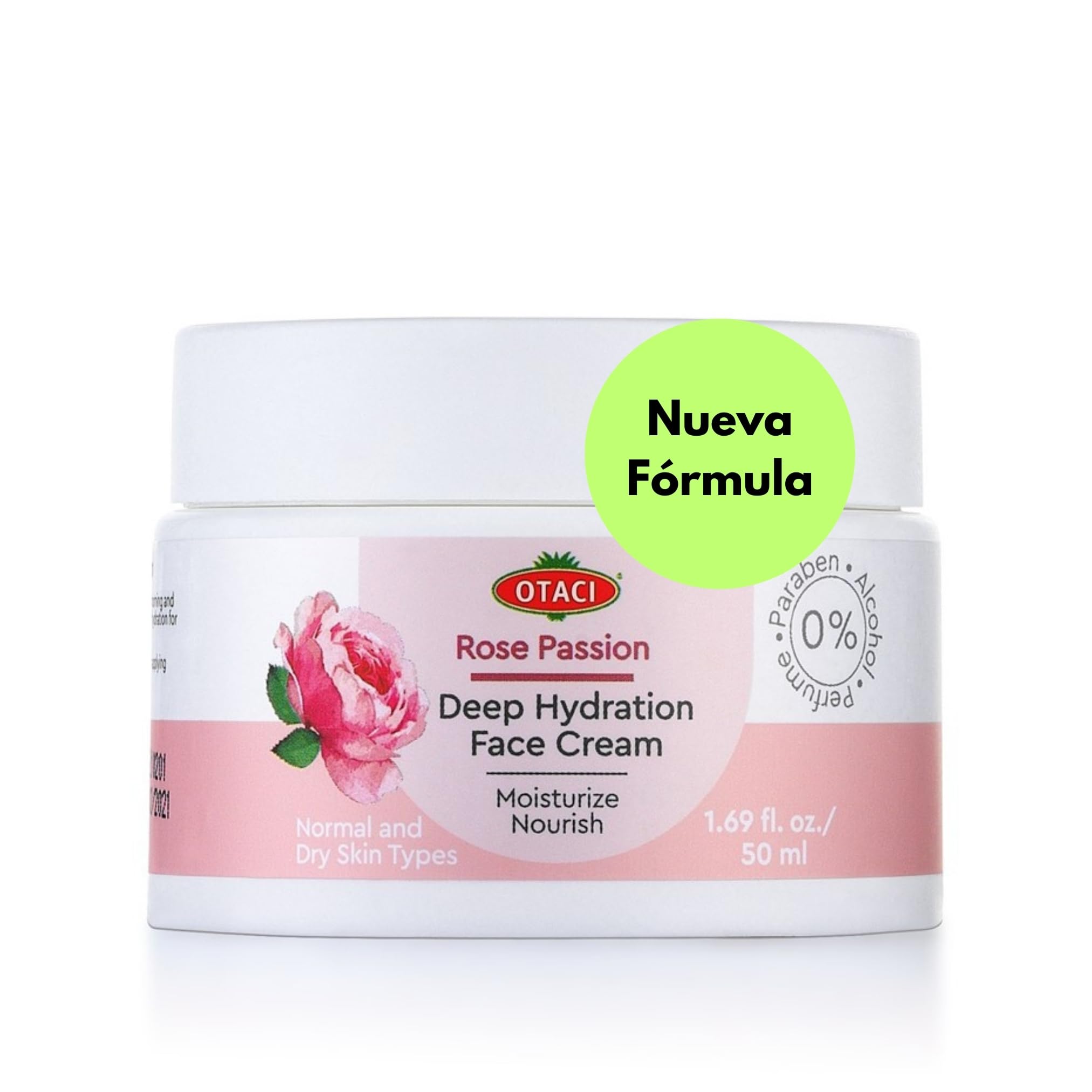 OTACI Hidratación Profunda | Anti-Aging | Reafirmante | Regenerante | Crema para Mujer Rostro, Cuello - Rosa Damascena, Ácido Hialurónico, Manteca de Karité, Aloe Vera - Jojoba Bio, Vegana