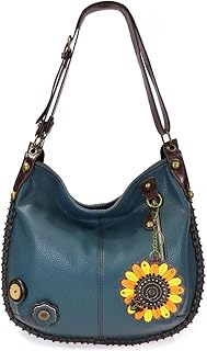 CHALA Crossbody Handbag, Casual Style, Soft, Shoulder or Crossbody with Adjustable Strap - Navy Blue (Beautiful Sunflower), Large