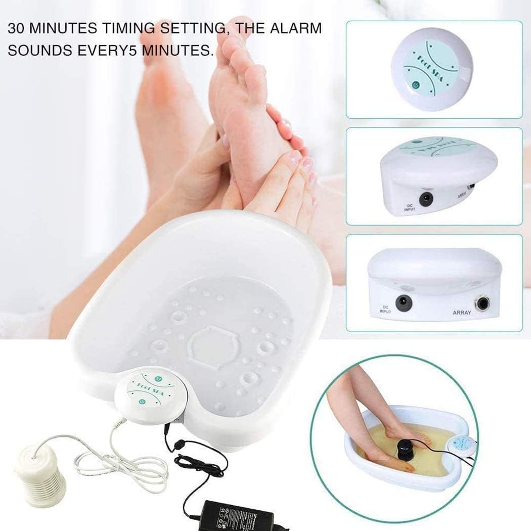 Cdya Jonowa Kąpiel Do Stóp Detox All In One Detox Masaż Stóp Kąpiel Cell Clese Cell Detoksykujący Instrument Do łagodzenia Stresu Pomoc W Zasypianiu, With Basin