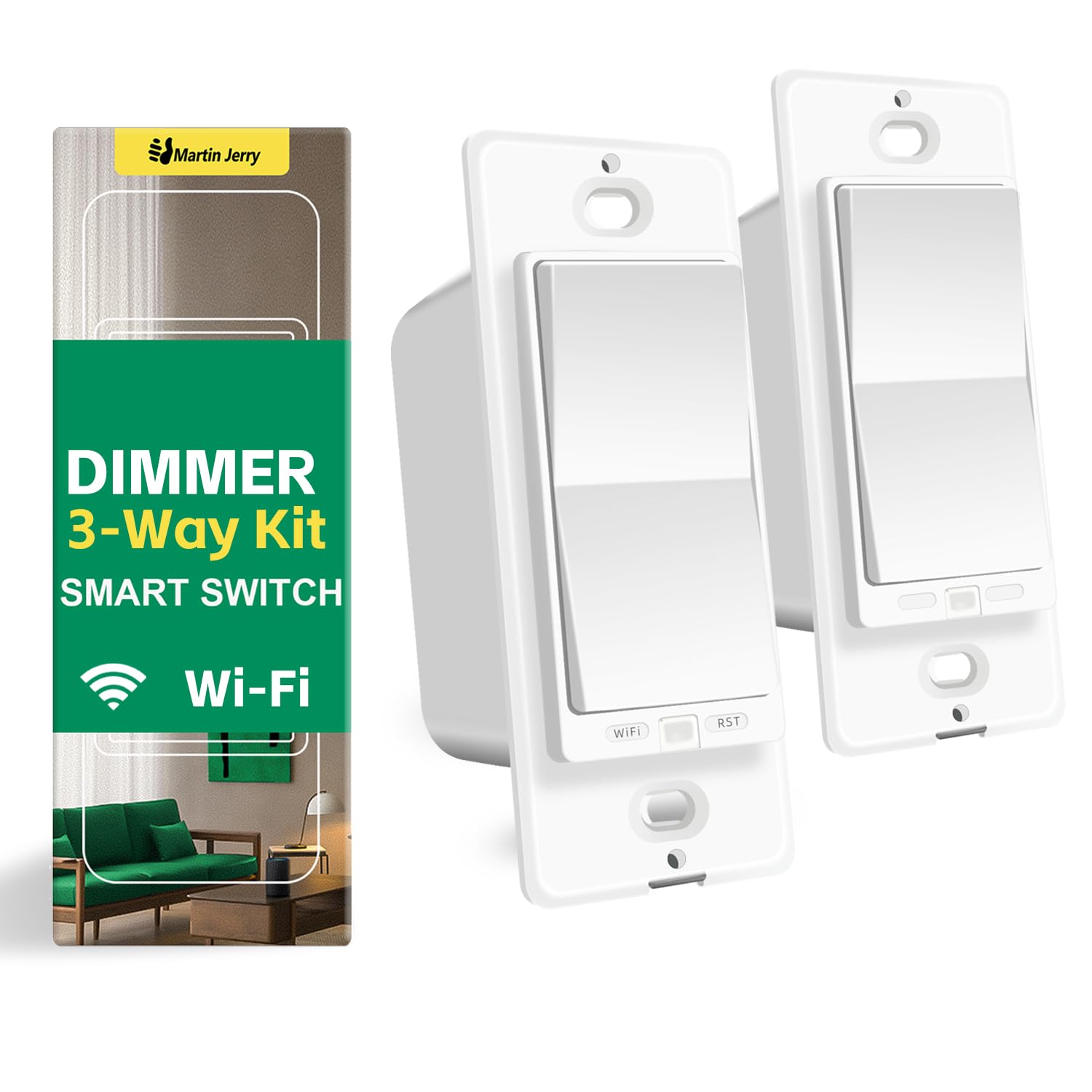 3 Way Smart dimmer Switch for LED Lights by Martin Jerry | SmartLife App Control, Voice Control, 1 Master and 1 add-on led dimmer Switch kit