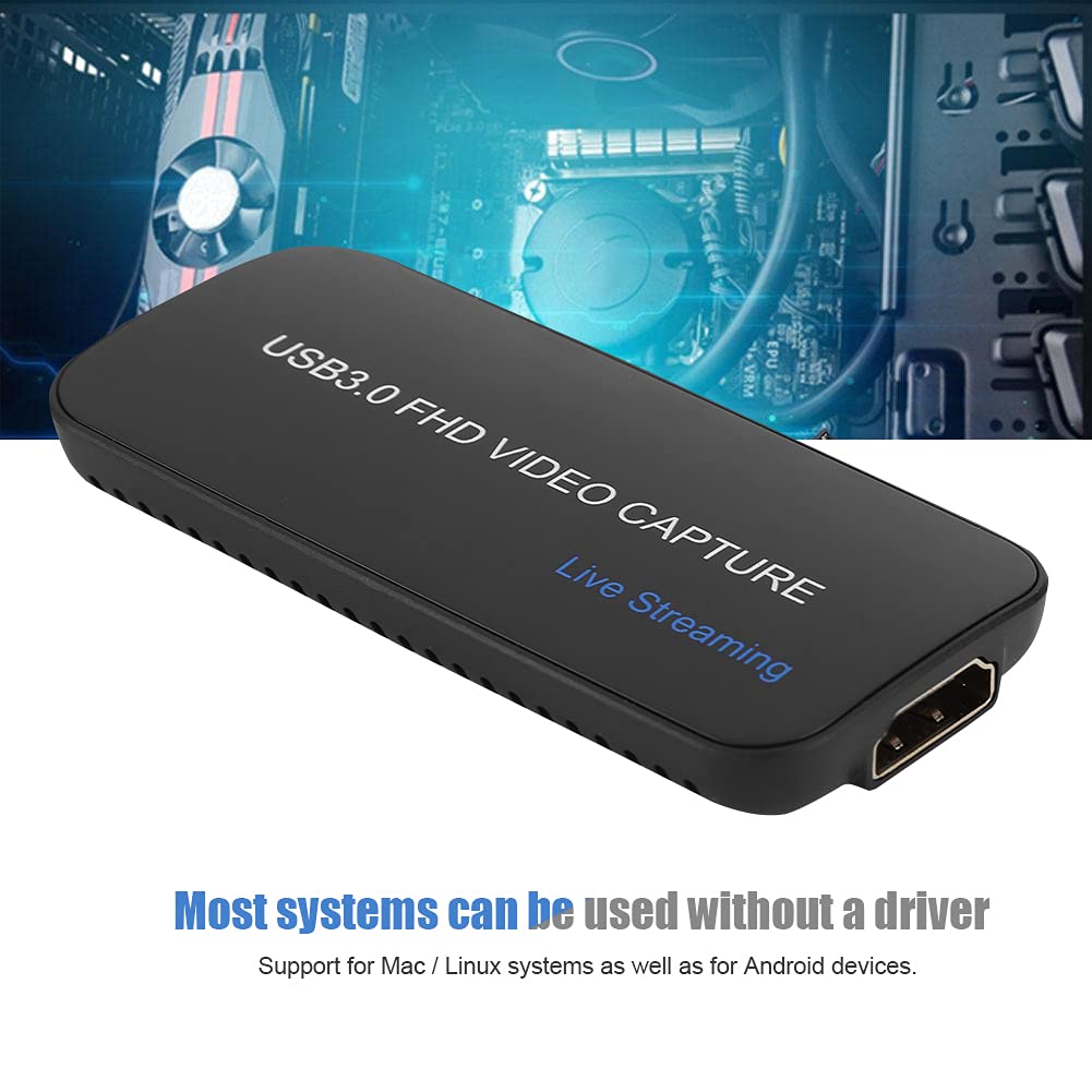 Scheda di acquisizione video USB HDMI HD, scheda di acquisizione video per, Mac e Linux, ingresso HDMI 1080p/60 Hz e 4K 30 Hz, plug-and-play con USB 3.0 per lo streaming e