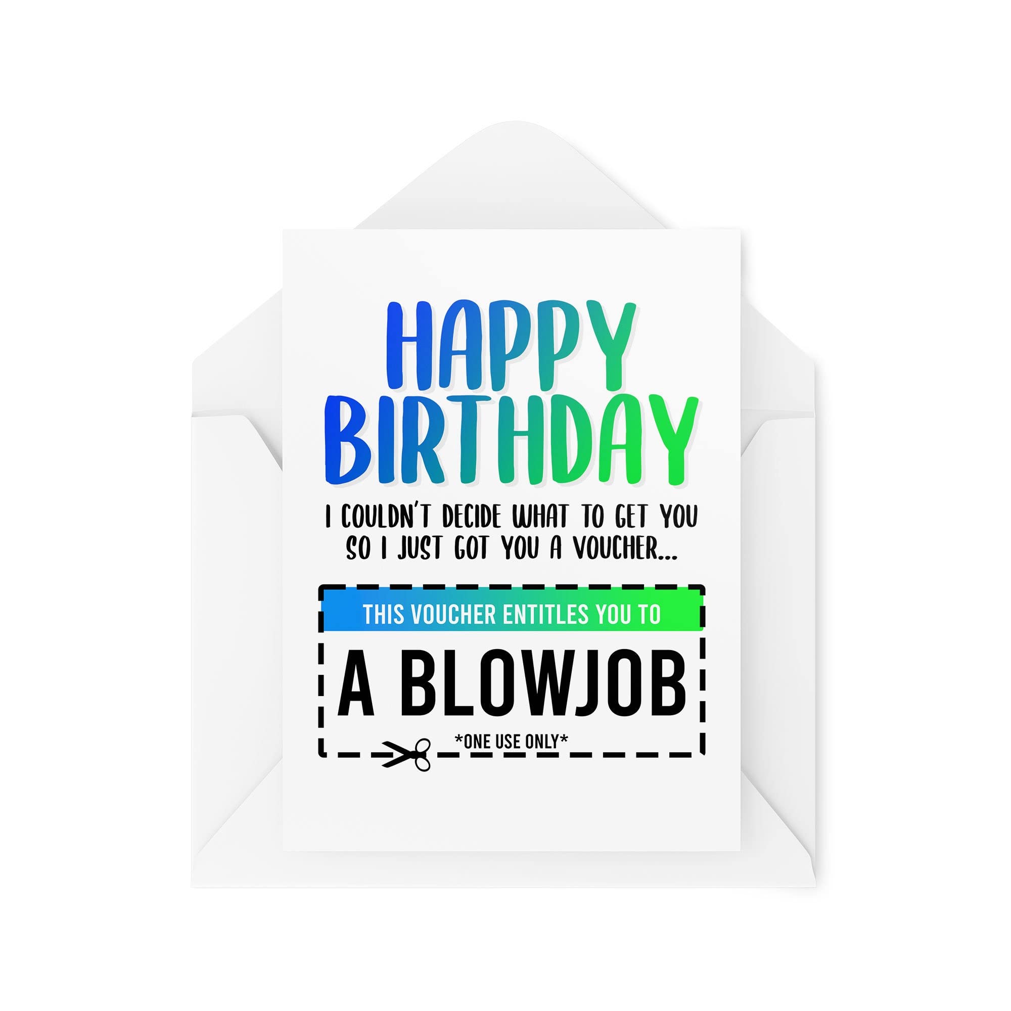 Funny Rude Birthday Cards | Novelty Humour Greetings Card Joke Voucher Wife Girlfriend Birthday Gay LGBTQ Husband Boyfriend Banter | CBH916