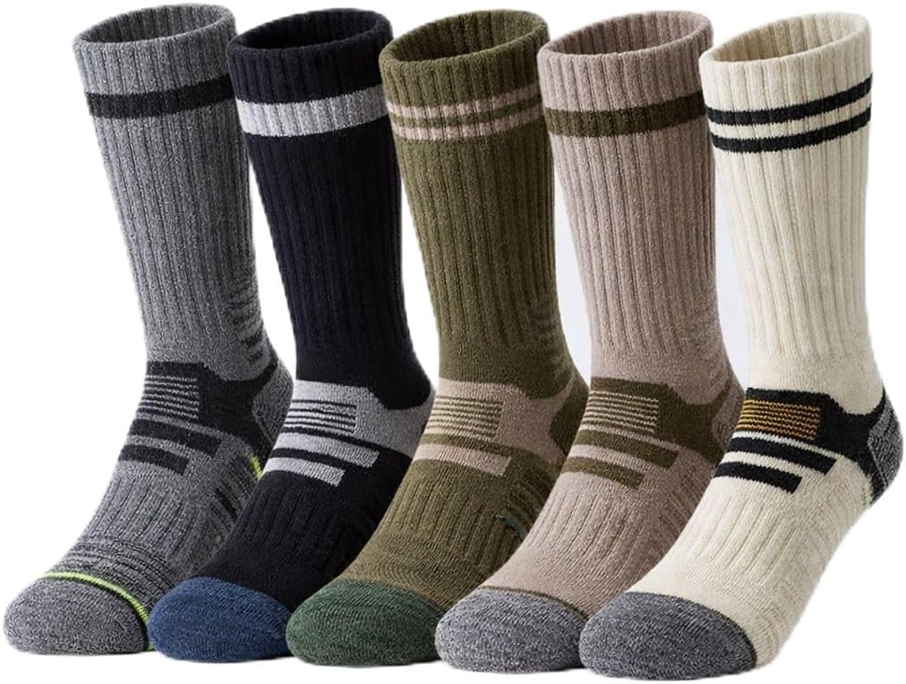 K&A Horizon Merino Wool Hiking Crew Socks for Men & Women – Cushioned Odor Resistant Outdoor Socks