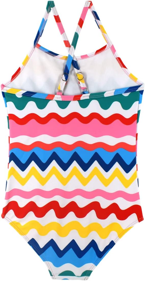 Girls One-Piece Swimsuit with Adjustable Straps, Quick-Dry Design, Perfect for Pool, Beach, Surfing, Ages 2-12