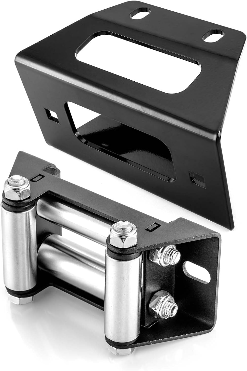 WeiSen Winch Mount Plate Bracket with 4 7/8" (124 MM) 4-Way Winch Roller Fairlead Compatible with Polaris RZR Trail S 4 570 800 2008-2023