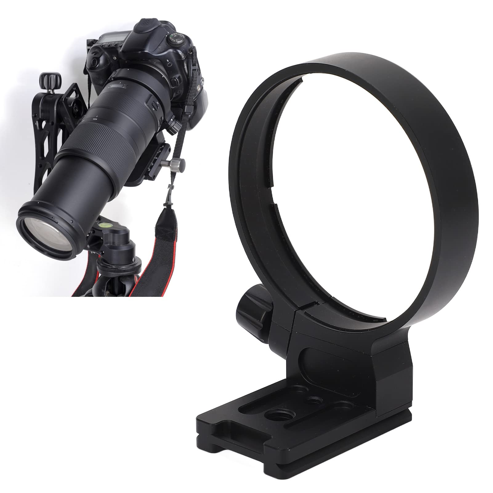 Tripod Collar Mount Ring, Aluminum Alloy Lens Collar Bracket with Knob for 100-400mm F4.5-6.3 Di VC USD, for AS, for RRS, for ARCA, for, etc.