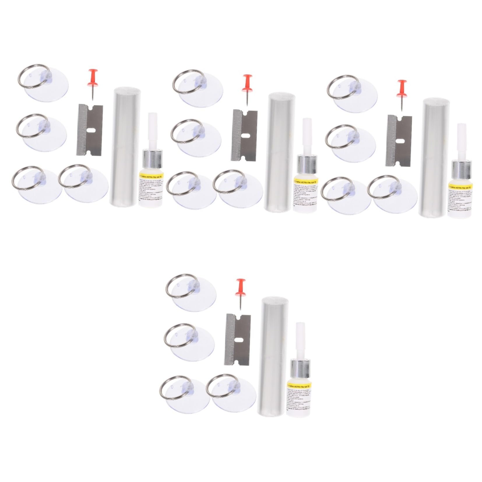 SOLUSTRE 4juegos Kit De Reparación De Grietas De Parabrisas para Reparar Daños Vidrios De Automóviles para Parabrisas y Accesorios para Múltiples Reparaciones