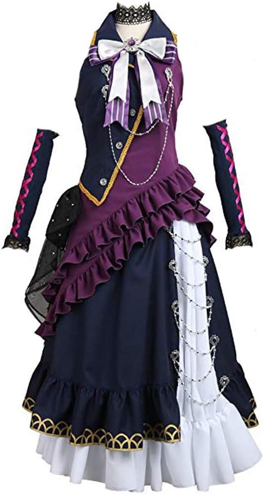 Anime Shirokane Rinko Cosplay Costume Fancy Purple Dress Halloween