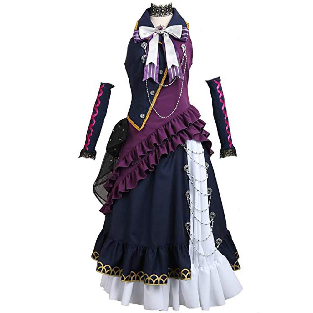 Anime Shirokane Rinko Cosplay Costume Fancy Purple Dress Halloween