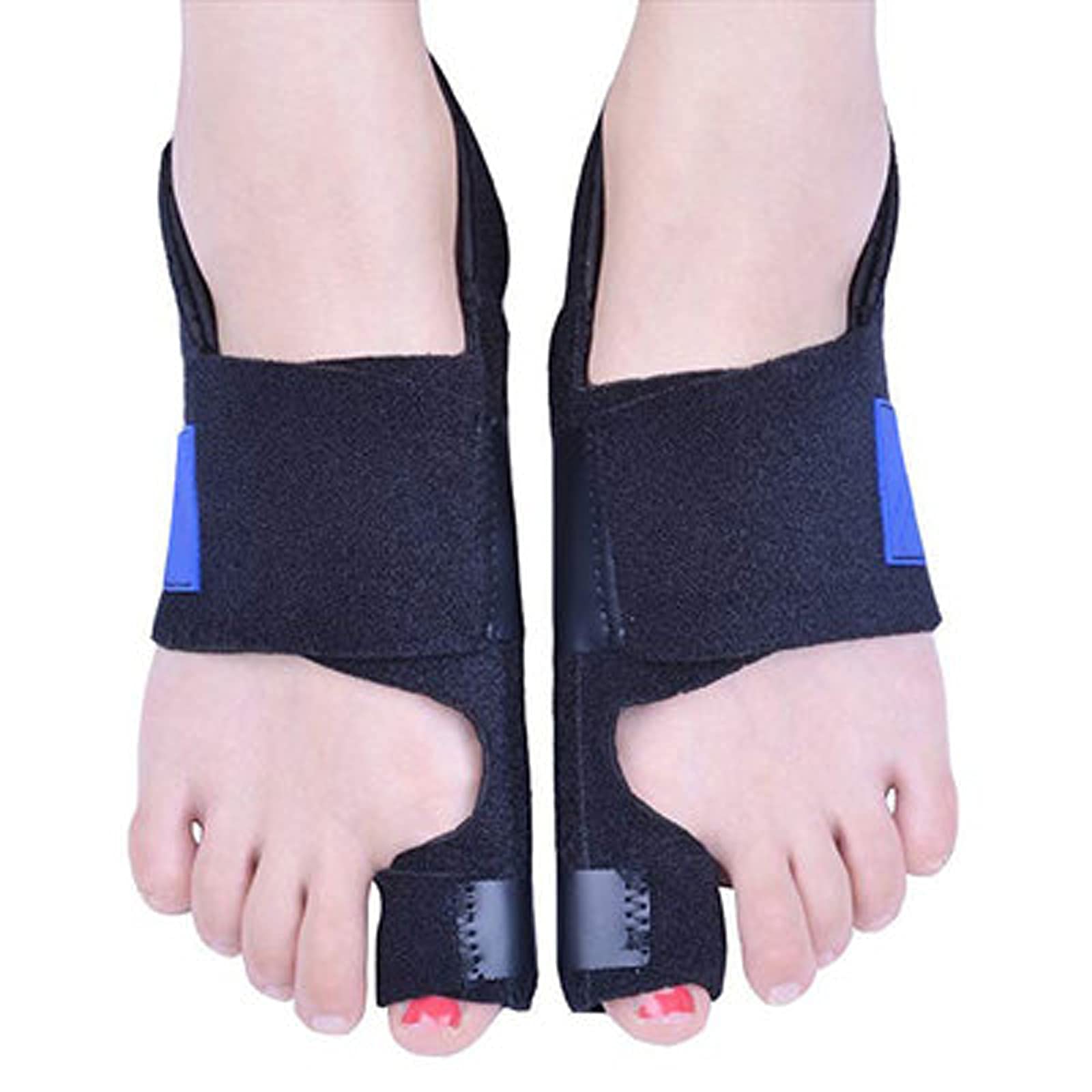 1 para korektorów hallux valgus pedic separatory dużych palców u stóp rękawy łagodzące komfortowy i oddychający materiał dla mężczyzn i kobiet wsparcie na dzień i noc.Bla