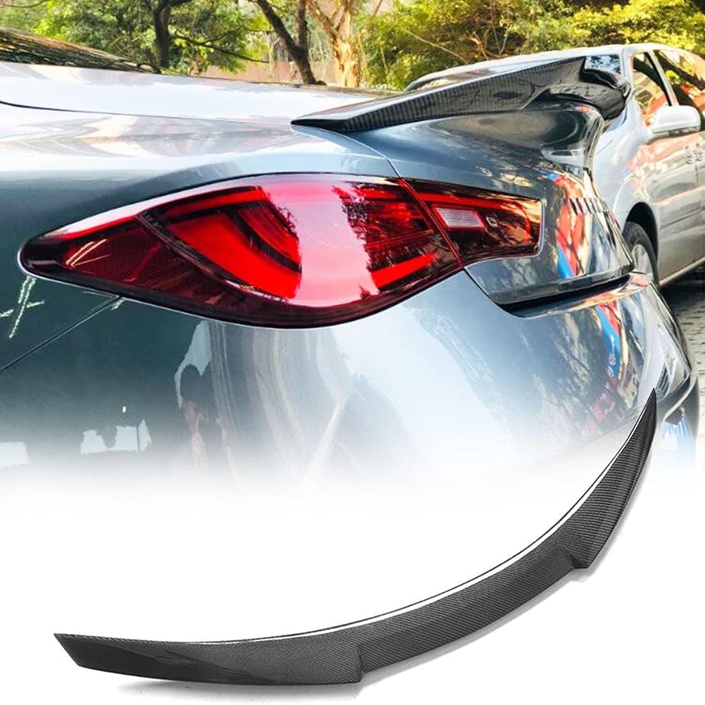 Trunk Spoiler fits Infiniti Q60 Q60S Coupe 2018 2019 Real Carbon Fiber M4 Look Rear Boot Lid Highkick Spoiler Wing Lip