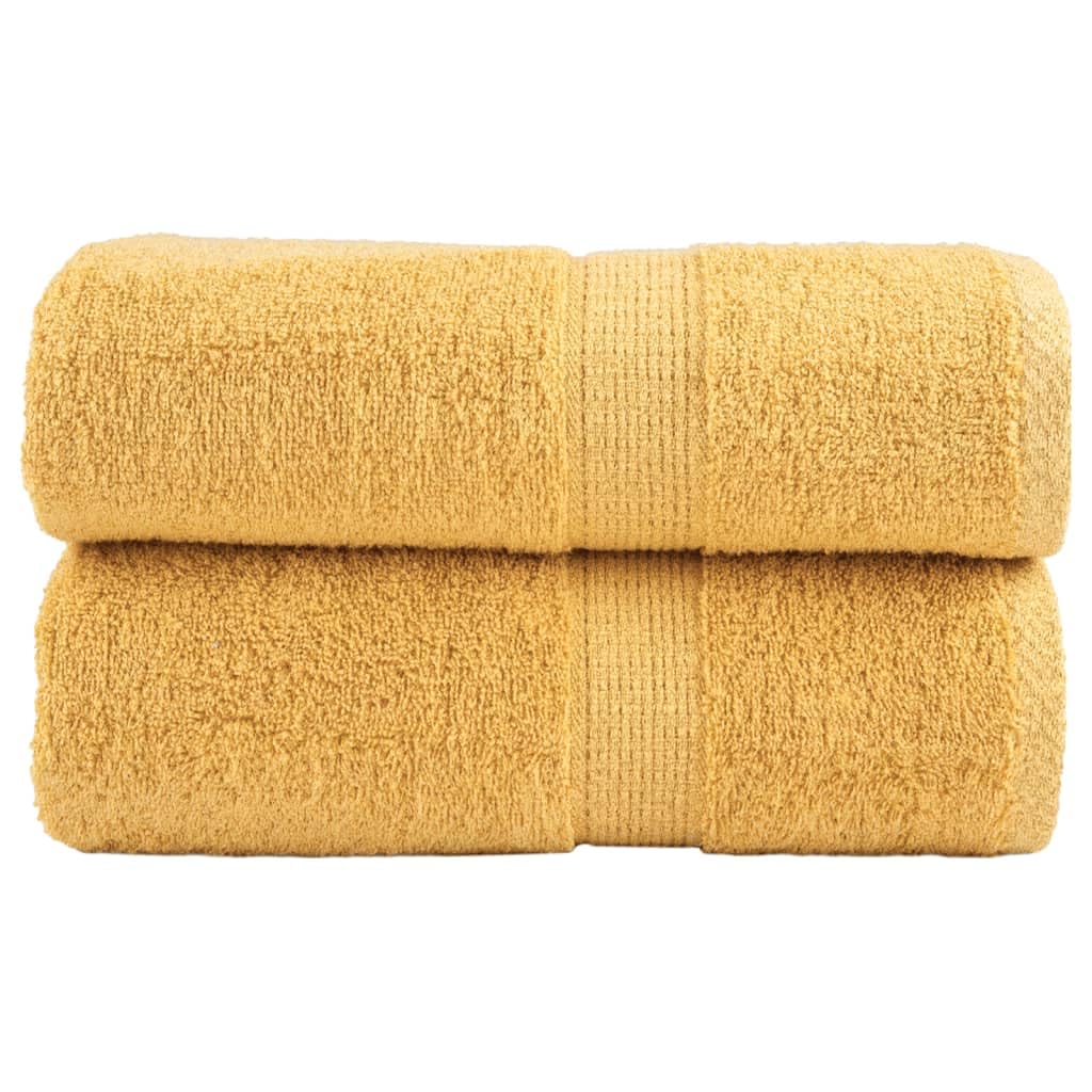 Home Garden - Asciugamani per ospiti, 2 pezzi, 30 x 50 cm, 600 g/m², colore: oro
