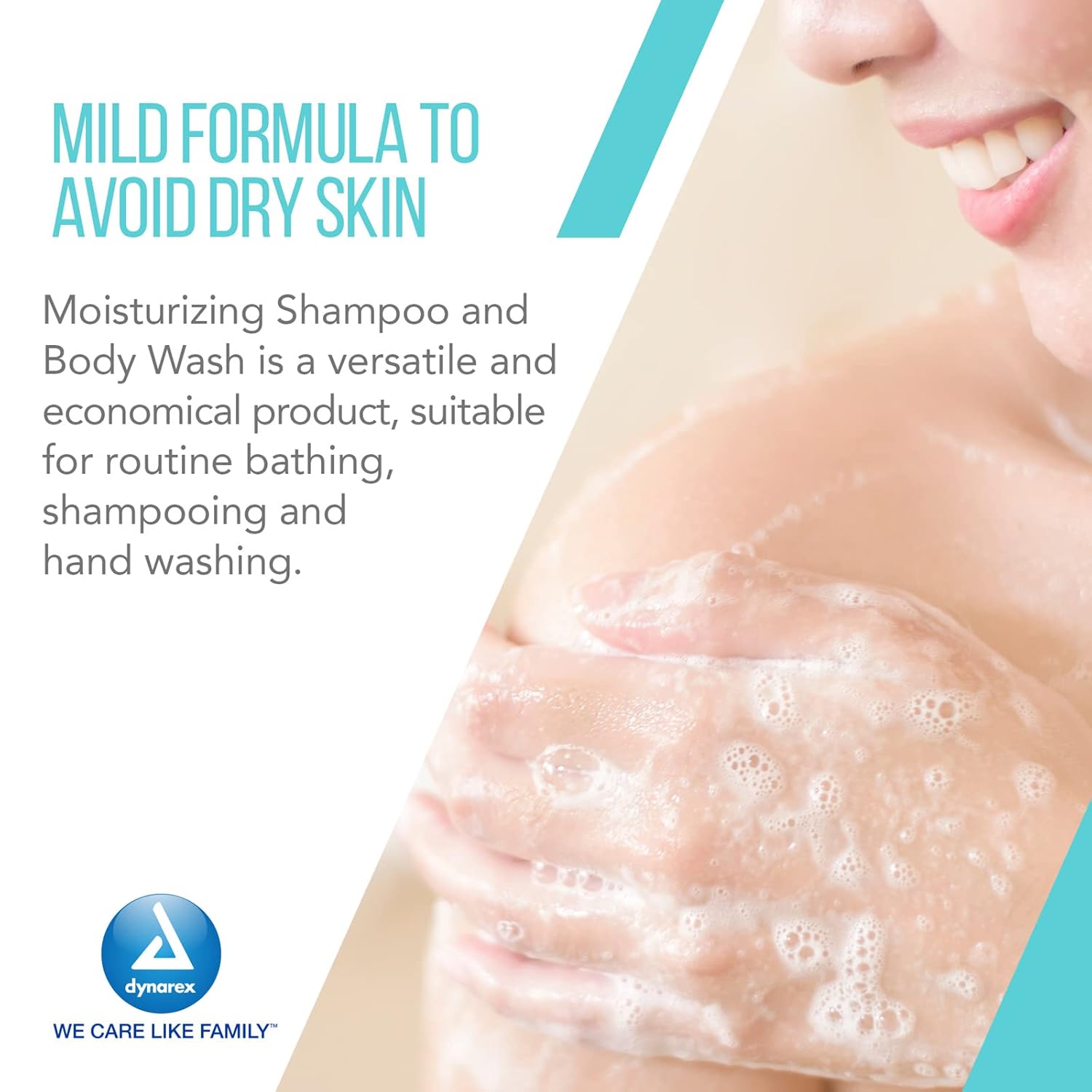 Dynarex Shampoo and Body Wash - Unisex, Moisturizing All-in-One Shampoo Body Wash for Skin & Hair - Mild Formula for Sensitive Skin - Tropical Scent - 8 oz., 48 Bottles/Case (Packaging May Vary)