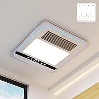 Hawkrown 4-in-1 Bathroom Exhaust Fan with 1780W Heater, Light & 190 CFM Ventilation - Quiet 1.0 Sone Remote Control