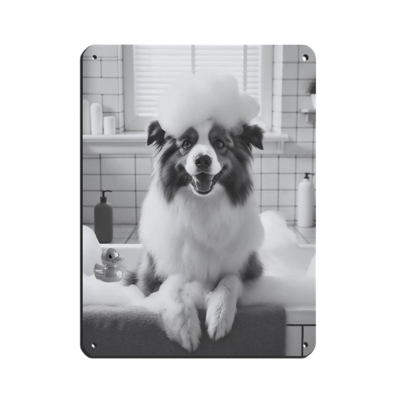 Australian Shepherd, Bathroom Art Poster Retro Poster Metal Tin Sign Chic Art Retro Iron Painting Bar People Cave Cafe Family Garage Poster Wall Decoration 12x16inch(30x40cm)