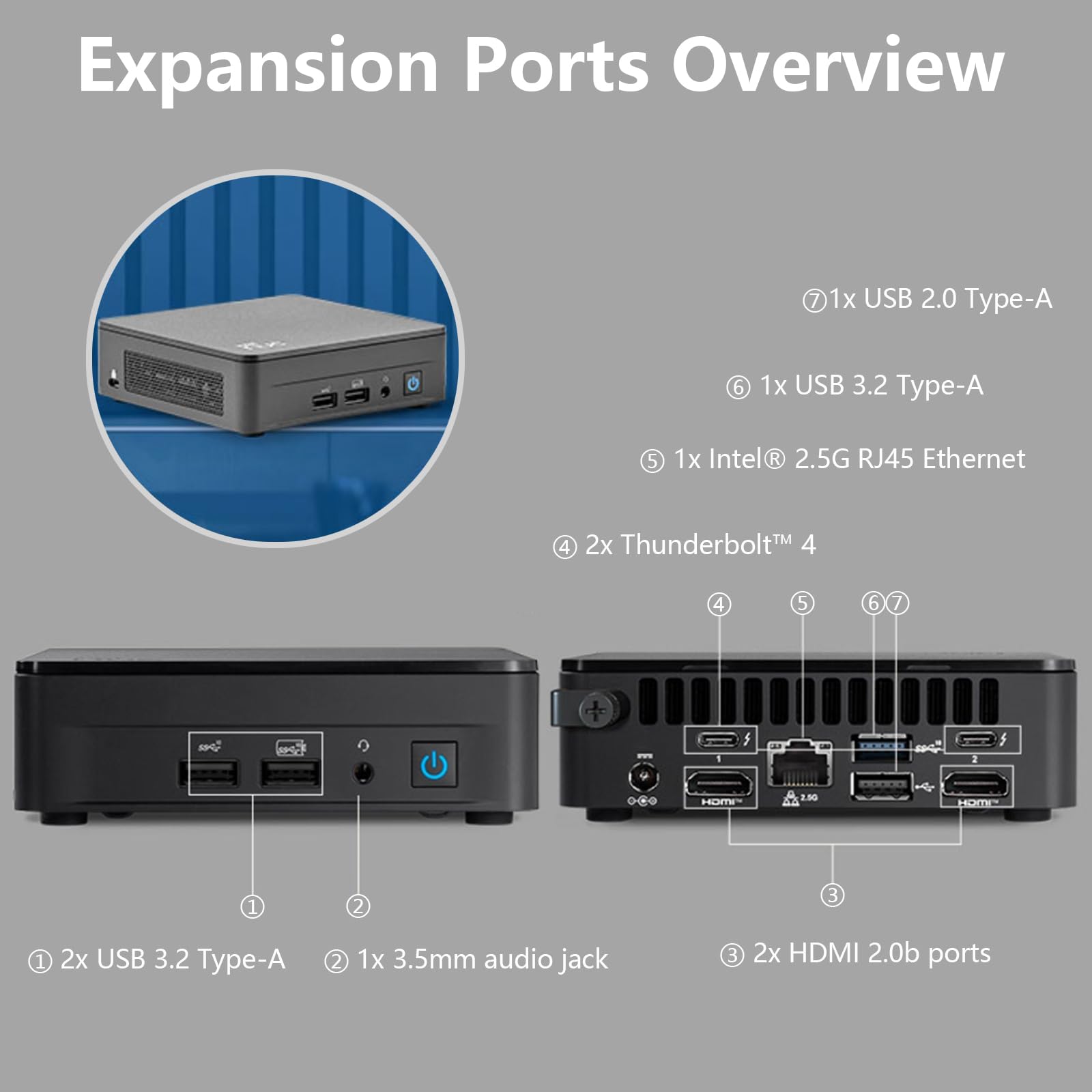 Cutesliving NUC 13 Pro Mini PC NUC13ANKi5 Core i5-1340P Procesador de 12 núcleos, pantalla cuádruple 4K, WiFi 6E, Thunderbolt 4, estación de trabajo de oficina silenciosa (Barebone sin RAM, SSD y OS)