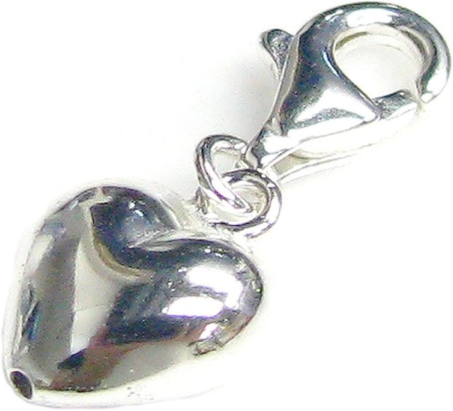 Dreambell 925 Sterling Silver Sweet Heart Dangle Clasp European Lobster Clip On Charm