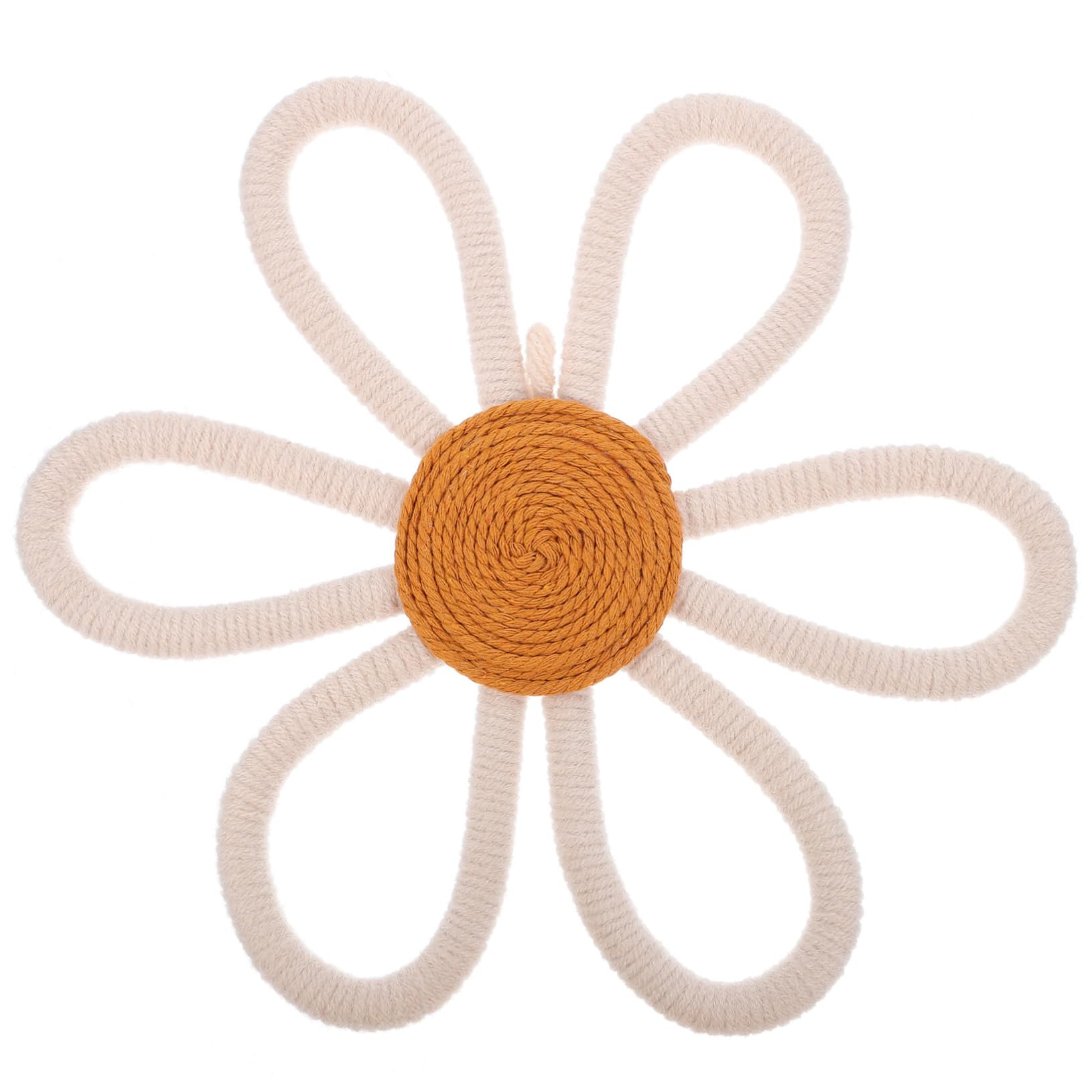 Toyvian Bohemian Daisy Woven Floral Wall Decor for Kids Nursery Girls Room Decorative Flower Hanging Art 8X6.5 Inch