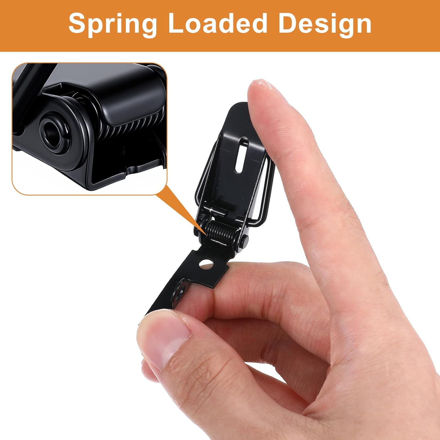 4 Pack Adjustable Black Toggle Clamp Latch, 304 Stainless Steel Spring Loaded Toggle Catch Black Metal Toggles Latch Catch Set, Quick Release Metal Pull Latches for Cabinet Boxes Suitcase with Screws