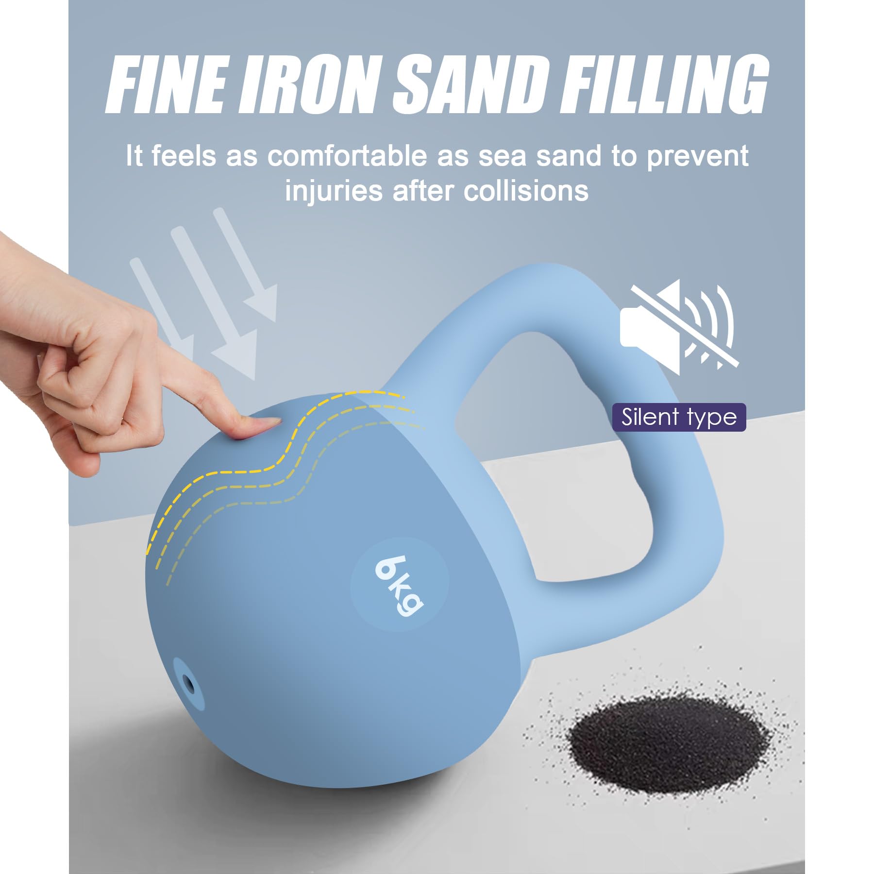 SogesHome Kettlebells - Mancuerna de bola suave (5 kg, profesional, silenciosa, suave, para entrenamiento de fuerza)
