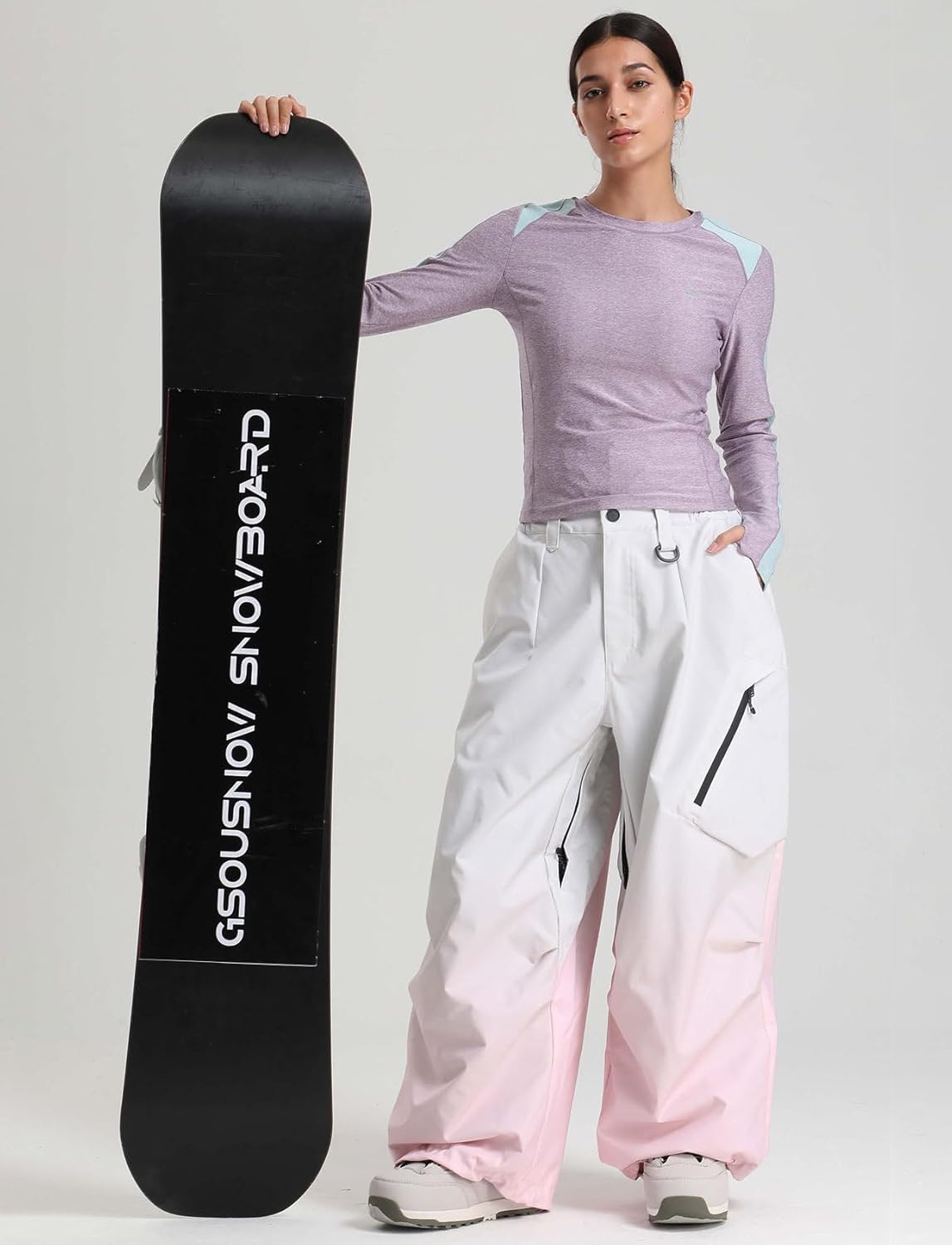 GSOU SNOW Mens Baggy Snowboard Pants Womens Snow Pants Loose Waterproof Ski Pants for Skiing - Image 4