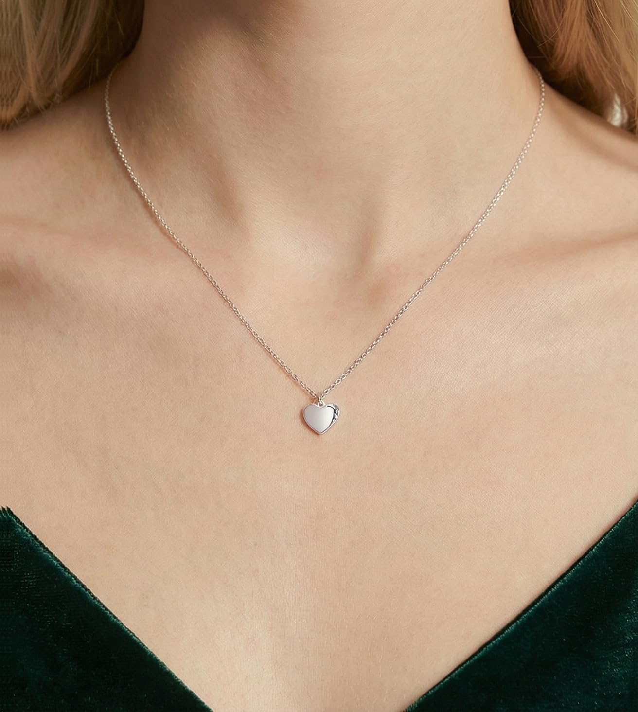 SLUYNZ 925 Sterling Silver Love Heart Choker Necklace for Women Teens Simple Love Heart Pendant Necklace Chain for Mother's Day - Image 3