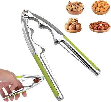 Heavy Duty Nutcracker with Non-Slip Handle, Multifunctional Walnut, Pecan, Almond, Hazelnut, Pistachio Opener, for Kitchen Baking and Home Dining